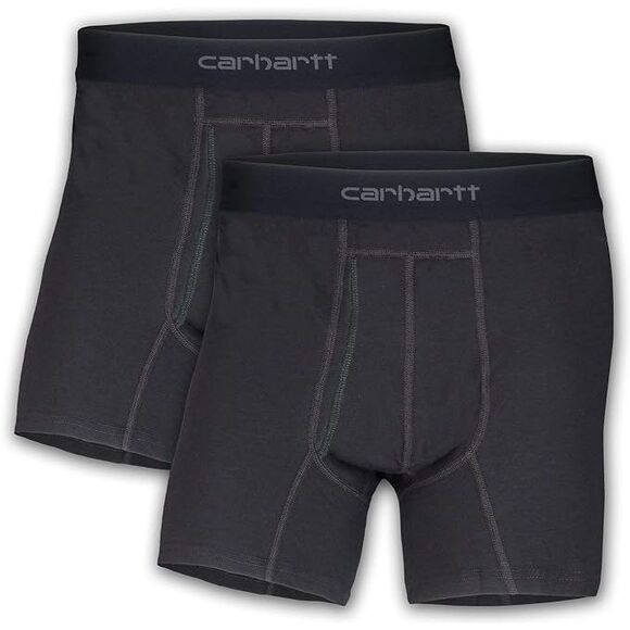 Carhartt Men's Cotton Polyester 2 Pack Boxer Brief M Black - Picture 1 of 3